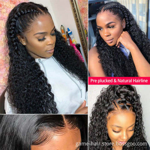 Glueless Deep Curly Hd 4x4 5x5 Lace Closure Wig Raw Brazilian Virgin Human Hair Wholesale Transparent Full Lace Front Wig Vendor